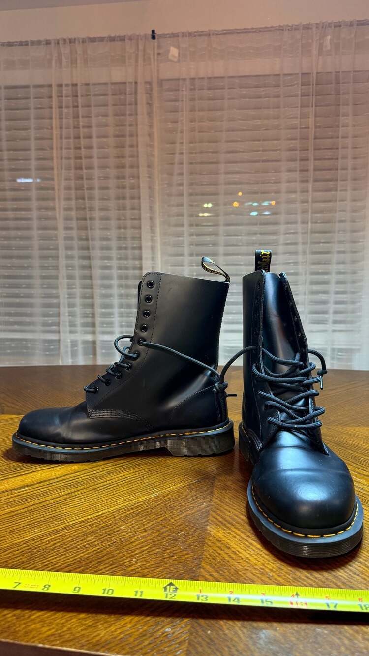 Dr. Martens 1490 Smooth Leather Mid Calf Boots Black Size 12 US M